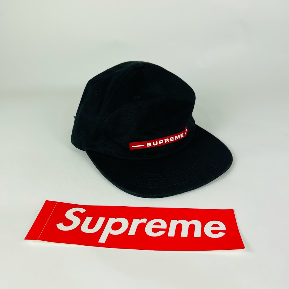 Black and red Supreme cap